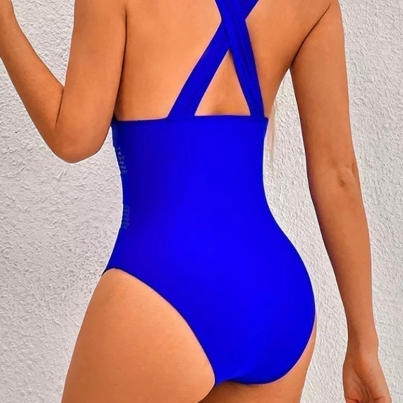 Cobalt Blue 1 Piece Swimsuit - Picture 2 of 4